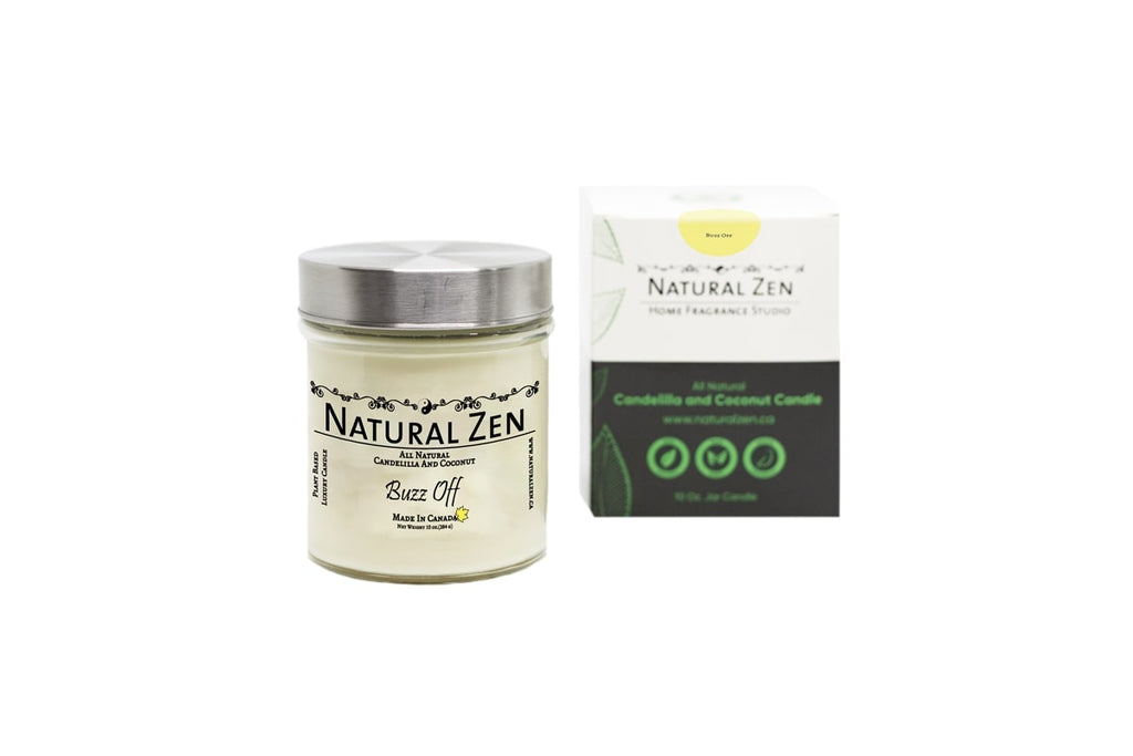 Buzz Off Candelilla and Coconut Scented Jar Candle - Insect Repellant
