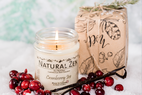 Cranberry Ice Candelilla and Coconut Scented Jar Candle